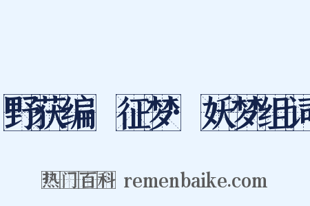 野获编·征梦·妖梦组词是什么意思的图片